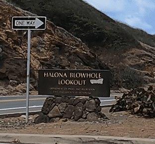 Halona Beach Parking Lot Marker